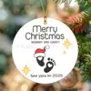 Decoración colgante para árbol de Navidad redonda de acrílico blanco porcelana para Año Nuevo Transfronterizo Regalo de Navidad Acción de Gracias