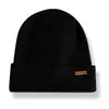 Nueva colección de otoño e invierno: Gorro de punto para mujer, liso, versátil, cálido y grueso, con copa redonda
