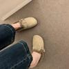 Zapatos Birkenthal de cuero suave estilo retro Mori para mujer, forrados con vellón, otoño e invierno 2024, nuevos zapatos de aumento de altura interior de algodón cálido.