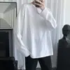Camiseta de algodón de manga larga estilo universitario Jingtao para hombre, camiseta interior de otoño estilo Hong Kong, marca de moda, top holgado de cuello redondo