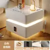 Mesa de Cabeceira Inteligente Moderna Simples Madeira Maciça com Luz Quarto Luz Luxo Multifuncional Carregamento Sem Fio Bluetooth Armário de Cama Inteligente