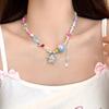 Collar de cuentas de color caramelo para chica, dulce y genial, para mujer, otoño, chica sexy, cibercelebridad, cadena de clavícula, nicho, cadena de suéter, collar