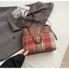 Bolso Cubo de Cuadros Estilo Coreano de Nicho Bolso Pequeño para Mujer 2026 Nueva Moda Versátil Bolso Cruzado Pequeño Bolso de Hombro para Viajes