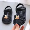 Sandalias Lindas para Niños de Verano, Zapatos para Caminar de Bebé Niña con Decoración Floral, Cierre de Velcro, Suela Suave, Sandalias Casuales Antideslizantes