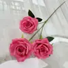 Meiyi 3 Flores de Rosa Artificial de Diamante para Parede de Flores de Casamento Acessórios Flores Artificiais Feitas à Mão Transfronteiriças Enfeites de Decoração para Casa