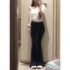 Calça Reta Nova Estilo Coreano Verão Nova Cor Sólida Feminina Slim Fit Emagrecedora Casual Versátil