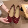 Zapatos de mujer tipo mocasín con lazo estilo francés, nuevo modelo 2026 con aumento interno de altura, mocasines planos de punta cuadrada tipo ballet para ir al trabajo