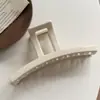 Elegante pasador estilo blanco arroz para mujer, pinza para el pelo de moño en la parte trasera de la cabeza, nuevo clip de tiburón 2025, pasador simple versátil, tocado