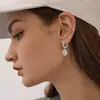 Brincos Pingente Flor Europeus e Americanos Comércio Exterior Transfronteiriço Design de Moda Brincos de Flor com Diamantes Presente Versátil Joias Atacado