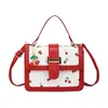 Bolsa de Mão Cereja Pequena Quadrada para Mulheres 2026 Verão Nova Tendência Moda Bolsa de Ombro Transversal Pequena Bolsa de Mão para o Dia a Dia para Mulheres