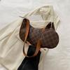 Verão 2024 Nova Moda Moderna Crescente Bolsa Simples Casual Bolsa de Ombro Design Impresso Retrô Elegante Bolsa nas Axilas