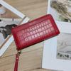 2024 Nueva Cartera Larga para Mujer Clutch Empalmado Bolsa para Teléfono Móvil Moda Cremallera de Una Capa Múltiples Ranuras para Tarjetas Grande