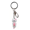 5 Llaveros de Figuritas Lindas Estilo Coreano con Hebillas de Montañismo y Dijes para Bolsos con Gatos Dormidos y Babeando Mientras Están Acostados