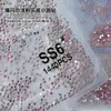 Diamantes Sueltos Ss4 Ab Rhinestones en Forma de Abanico King para Uñas, Rhinestones Super Brillantes en Forma de Abanico, Rhinestones Redondos de Vidrio Iridiscentes Aurora con Base Plana