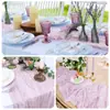 Bandera de Mesa de Voile Arrugado Transfronterizo Estilo Bohemio Mantel Retorcido Decoración de Fiesta de Boda Servilleta de Tela Plisada