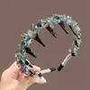 Diadema Rosa de Cristal de Lujo Ligero Estilo Coreano 2026 Nuevo Diseño de Marca Pequeña Diadema Full Diamante con Dientes Pinza Antideslizante para Mujeres