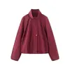 Atacado Fabricante de Roupas Femininas Transfronteiriço 2026 Aliexpress Venda Quente Moda Jaqueta de Nylon Plissada Gola Alta Manga Longa
