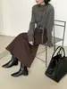 Suéter de Punto Mmc de Cuello Alto Medio para Mujer, Nuevo Estilo Otoño, Estilo Coreano Adelgazante, Camisa Básica de Lana de Manga Larga de Alta Gama