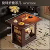 Mesa Pequeña Giratoria Multifuncional Móvil para Sala de Estar de Apartamento Pequeño con Sofá Simple para Uso Doméstico, Mesa Lateral de Almacenamiento de Pie, Mesa Lateral para Té