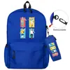 Mochila de dibujos animados de dos piezas, bolsa para portátil, bolsa de almacenamiento