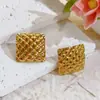 Bolsa con Patrón de Diamantes Ins Acero de Titanio Europeo y Americano de Alta Gama Oro Moda Lujo Accesible Collar con Colgante Juego de Aretes Joyería para Mujer