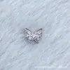 Brincos de Tarraxa Borboleta em Liga de Titânio F136 com Zircônia Colorida G23 Titânio Rosca Interna Zircônia Stud de Lábio Stud de Língua Joia para Piercing Cabeça