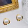 Aretes de Tachuela Chapados en Oro 925 con Perlas, Aretes Sencillos y Lindos con Perlas de Agua Dulce Aurora Naturales