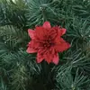 Flores Artificiais Flores de Natal com Pó Dourado Decoração de Casa Flores de Natal Flores Azuis Decoração de Natal Presentes
