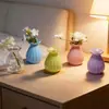 Jarrón Pequeño de Vidrio de Colores con Rayas Verticales Nórdicas, Jarrón Hidropónico Mini Simple, Adorno para Sala de Estar del Hogar, Jarrón de Vidrio