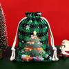 2023 Novo Conjunto de Saco de Presente de Natal Decoração de Presente de Natal Saco de Embalagem de Natal Xadrez Pacote de Algodão Bolso