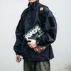 Jaqueta Coach Americana Retrô Solta com Gola Alta Funcional para Trabalho Masculina Casual Impermeável com Zíper Duplo