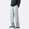 Jeans Masculino Retrô de Perna Reta Primavera Verão Fino Solto Casual Perna Larga Calça Longa Marca Americana Tendência Calças High Street Masculinas