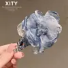 Pinza para el Cabello de Malla con Flor de Pedrería de Lujo, Exquisita Pinza para Flequillo y Mechones Laterales, Accesorio para el Cabello de Pinza BB de Alta Gama para Mujeres