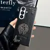 Capa de Celular Coração de Corvo Cruz para Samsung Zfold5, Estilo Britânico Dobrável Esquerda e Direita Criativo Estilo Quente Zfold6