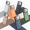 Funda Magnética para Teléfono Apple 17Promax Compatible con Amazon Iphone16 Bloqueo de Color Piel Sintética Cubierta Protectora Clásica