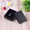 Aretes de Anillo de Puntos Pulsera Joyería Caja Cartón Cuadrado Negro Tapa Cielo y Tierra Caja de Almacenamiento Caja de Joyería
