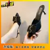 Mules de Moda con Tacón Alto y Punta Aguda Baotou para Usar en Exteriores Nuevas Llegadas Primavera/Verano 2026 Zapatos de Mujer Sandalias de Tacón Fino Estilo Perezoso de Verano para Mujer