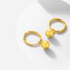 Pendientes de aro con cuentas de transferencia de oro de arena de Vietnam Latón Chapado en oro Temperamento Moda para mujer Pendientes de aro con cuentas de transferencia Accesorios de joyería