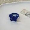 Anillo Francés Dulce Lindo Azul Klein Flocado Otoño e Invierno Rojo Vino Lazo Anillo Abierto Anillo Retro para Chica