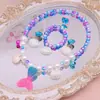 Colar infantil joias de sereia transfronteiriças conjunto pulseira e colar para meninas fofas acessórios de vestido de princesa fábrica direta