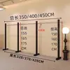 Estante de exhibición para tienda de ropa, barra colgante de acero inoxidable cepillado, estante de exhibición minimalista de pie engrosado
