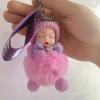 Muñeca para Dormir de Piel Genuina Influencer de Tiktok Accesorios para Bolsos Femeninos Colgante de Peluche Juguete de Muñeca con Piel para Bolsos