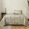 Xiangling PremiumSencillo y de Alta Gama Cubrecama 50S de Lyocell Tencel con Volantes Estilo Francés, Juego de Cama de Cuatro Piezas