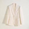 Blazer de Lana de Nuevo Estilo para Primavera para Mujer, Abrigo de Nuevo Estilo Chino, Top Ajustado, Estilo Nacional Elegante y Sencillo con Botones Hechos a Mano