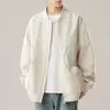 Chaqueta de béisbol acolchada cálida para trabajo, estilo americano para hombre, chaqueta de algodón engrosada con cuello alto, chaqueta