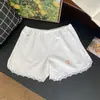 5015 Oso Lindo Algodón Puro Encaje Holgado Talla Grande Anti-Exposición Casual Pantalones de Casa Dulce Color Sólido Pantalones de Seguridad