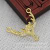Jóias DIY Cobre Cor Ouro 24K Preservação de Cor 21*18mm Chifre Zircônia Conector Multi-Furos Acessórios para Joias Grampo de Cabelo B1745