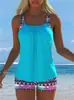 Traje de baño de dos piezas para mujer, estilo europeo y americano, 2027, Tankini push-up de cintura alta, Traje de baño sexy con cuello halter, Traje de baño para aguas termales