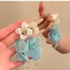 Flor Costeira Luz do Sol_ Brincos de Flor com Pérolas Rosa Super Feéricos para Mulheres, Brincos Exagerados de Alto Padrão, Tarraxas com Franjas Estilo Férias