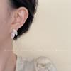 Pendientes de hoja de cristal degradado para mujer, con flores frescas y dulces, de alta gama, combinables con todo.